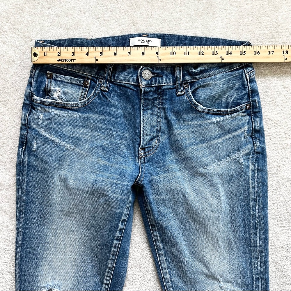 MOUSSY VINTAGE LANCASTER SKINNY DISTRESSED JEANS SIZE 29 TRENDY STYLISH - Picture 7 of 10